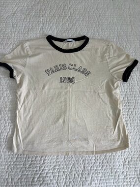 Zara Paris Class 1980 Ringer T Shirt